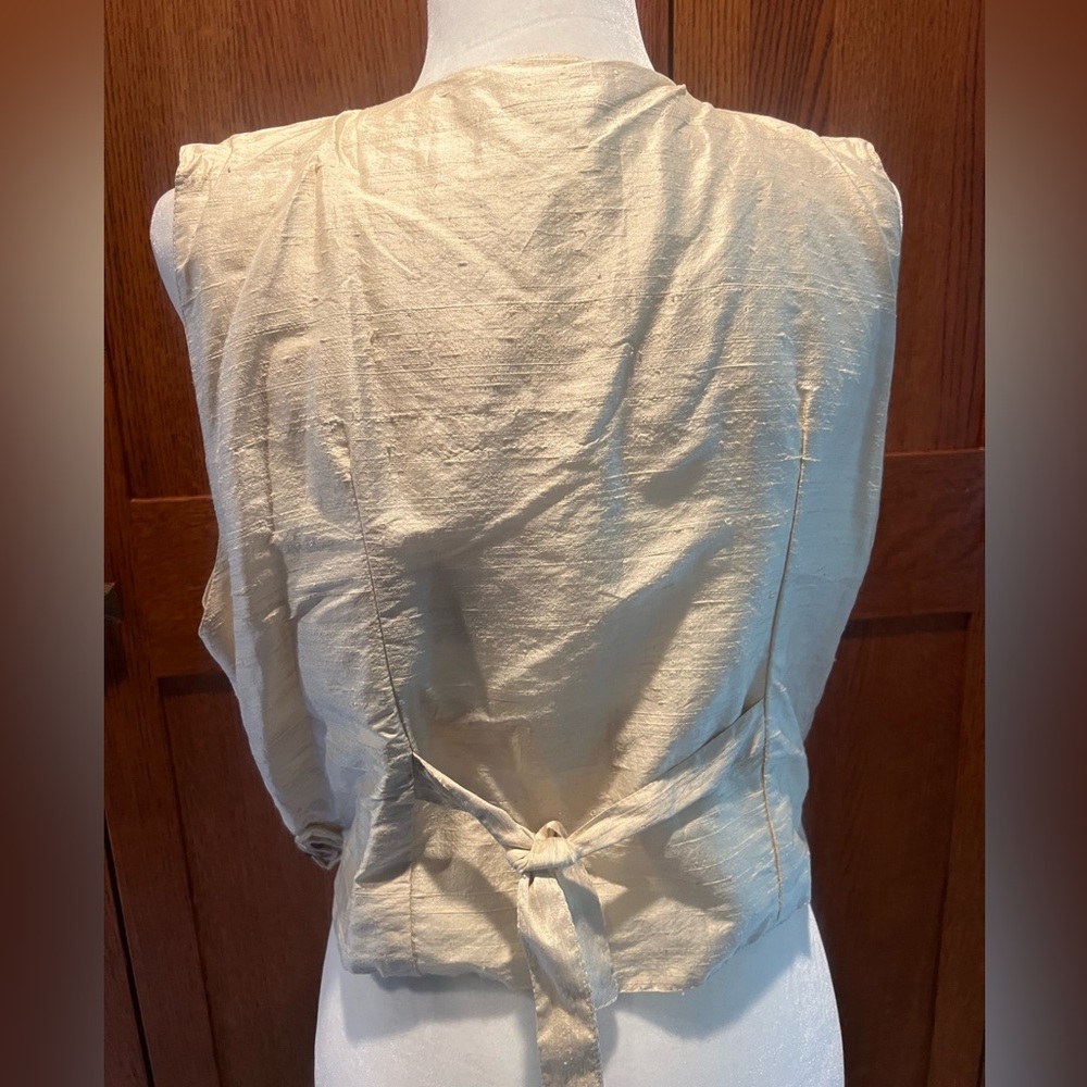 🐚⭐️Vintage Caron Joy for Designworks LA Silk Beaded Embroidered Shell Vest⭐️🐚 - Picture 6 of 10